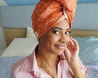 Silk Hair Drying Towel, Mulberry Silk Hair Wrap, Natural Dyed Anti Frizz Hair Towel, Handmade Pure Silk Turban, Quick Drying, Gift For Her
