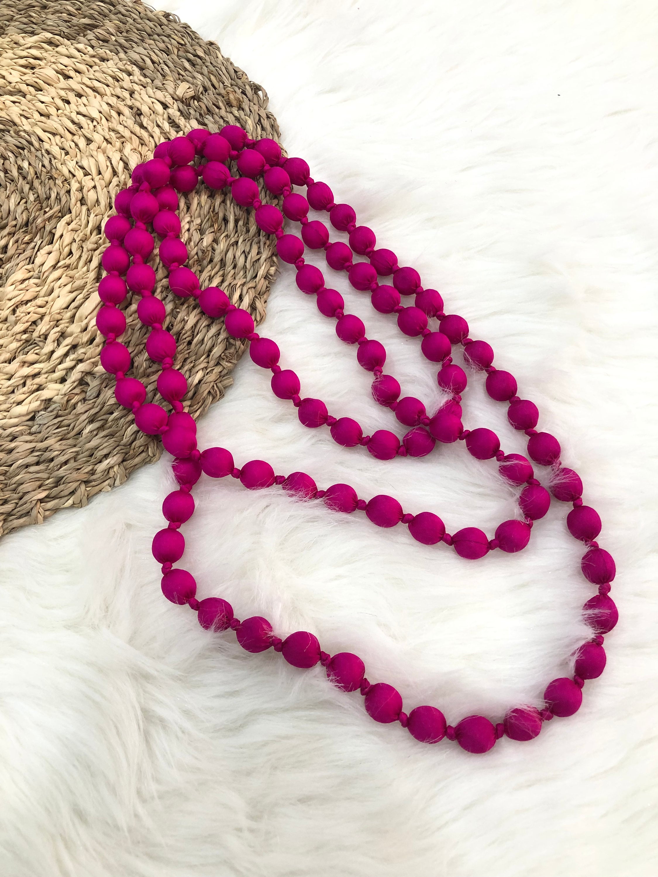 Silk Necklace, Long Silk Necklace, Mulberry Wood-Wrapped Silk Necklace, Woodbead Necklace, Gift for Her, Mothers Day Gift| Grandma Gift