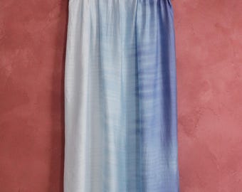 Handwoven Blue Ombre Linen Silk Scarf – Lightweight Shawl| Birthday Gifts| Gift For Her
