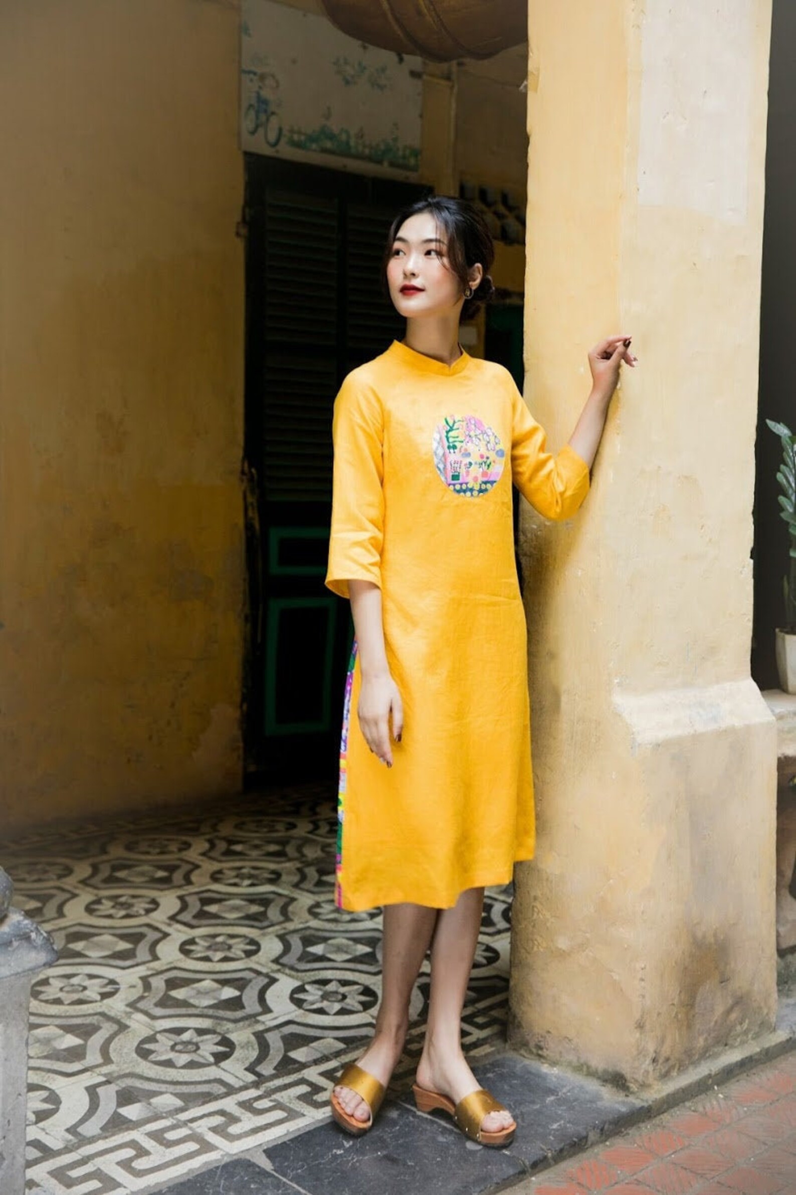 Vietnamese Ao Dai Linen Ao Dai Linen Fashion Ao Dai Etsy
