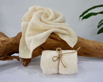 Mulberry Silk Face Towel | Handwoven, Natural Light Yellow Washcloth