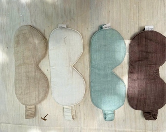 Custom Linen Sleep Mask, Breathable Travel Blindfold, Soft Eye Mask