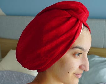 Silk Hair Drying Towel, Mulberry Silk Hair Wrap, Natural Dyed Anti Frizz Hair Towel, Handmade Pure Silk Turban, Quick Drying, Gift For Her