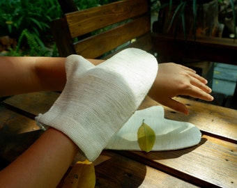 100% Mulberry Raw Silk Massage Glove | Exfoliating Bath Glove | Shower Exfoliating Glove|Gifts for Her| Mothers Day Gift| Birthday Gift