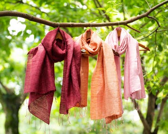 Big Natural Raw Silk Shawl, Hand Loomed Silk Shawl, Earthy Boho Wrap, Unisex Silk Shawl, Natural Earthy Accessories, Mothers Day Gift
