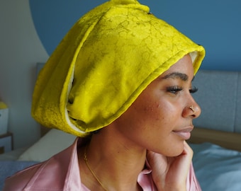 Silk Hair Drying Towel, Mulberry Silk Hair Wrap, Natural Dyed Anti Frizz Hair Towel, Handmade Pure Silk Turban, Quick Drying, Gift For Her