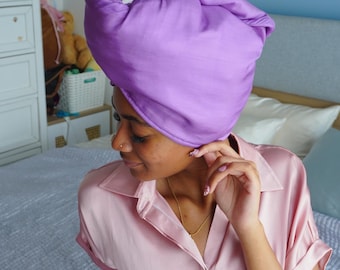 Silk Hair Drying Towel, Mulberry Silk Hair Wrap, Natural Dyed Anti Frizz Hair Towel, Handmade Pure Silk Turban, Quick Drying, Gift For Her
