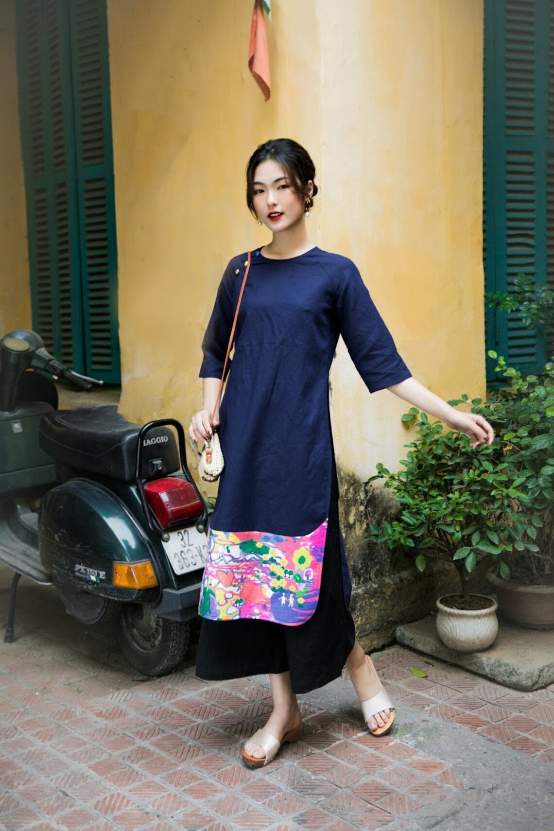 Vietnamese Ao Dai Linen Ao Dai Linen Fashion Ao Dai Etsy