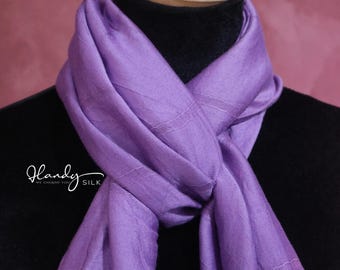 Handwoven Linen Silk Scarf – Elegant Lightweight Wrap in Purple (65x175cm)-Gift for Her-Mothers Day Gift