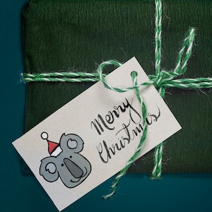 6er Set WeihnachtsGESCHENKANHÄNGEr mit Wunschnamen