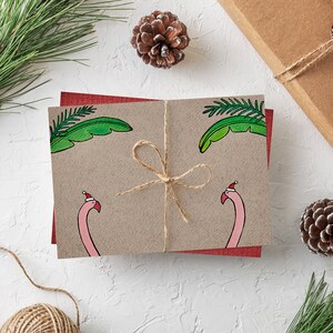 Conjunto de 5 tarjetas de felicitación de Navidad PINTADAS A MANO - escritura personalizada 12.5x 17.5CM