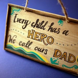 Cartel de madera pintado a mano, papá, cita de decoración