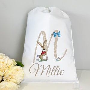 Personalised Easter Bag, A3 Easter Bunny Sack,  Easter Basket, Empty Gift Bag, School Bag, Unisex Bag