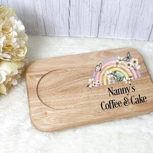 Personalised Tea and Biscuit Tray, Coffee and Cake Board, Birthday Gift for Nan, Gifts For Her, Gifts for Nanny, Gifts for Mums