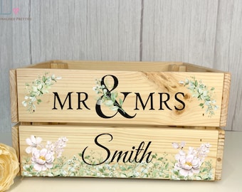 Wedding Crate, Personalised Wooden Wedding Crate, Wooden Box, Wedding Gift, Wedding Decor