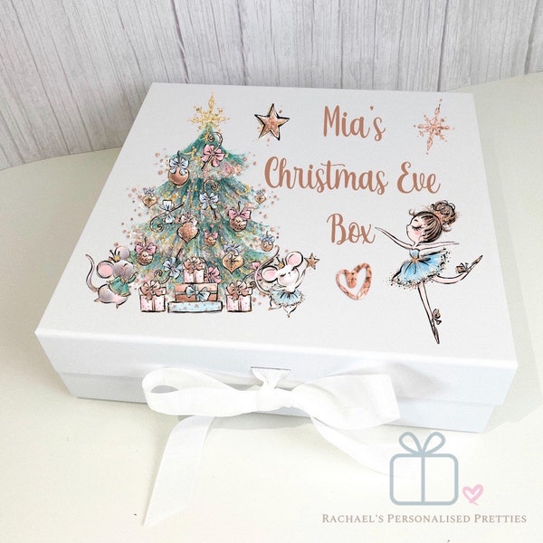 Personalised Christmas Eve Box, Girls Christmas Box, White Christmas Eve Box, Christmas Gift Box for Kids, Christmas Eve Box, Christmas Gift