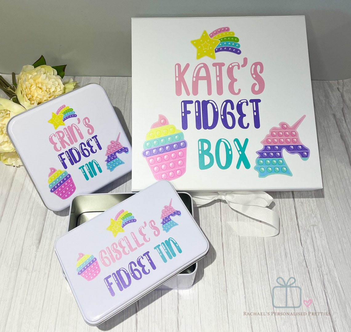 Personalised Fidget Toy Box Popit Box. Fidget Toy Box Etsy UK