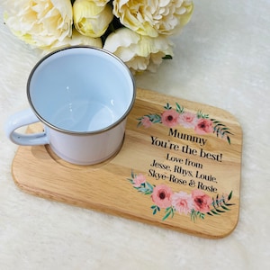 Personalised Tea and Biscuit Tray, Coffee and Cake Board, Gifts for Mums, Gifts For Her, Gifts for Nanny, Birthday gifts for her