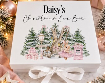 Personalised Pink Bunny Rabbit Christmas Eve Box, Xmas Eve Gift