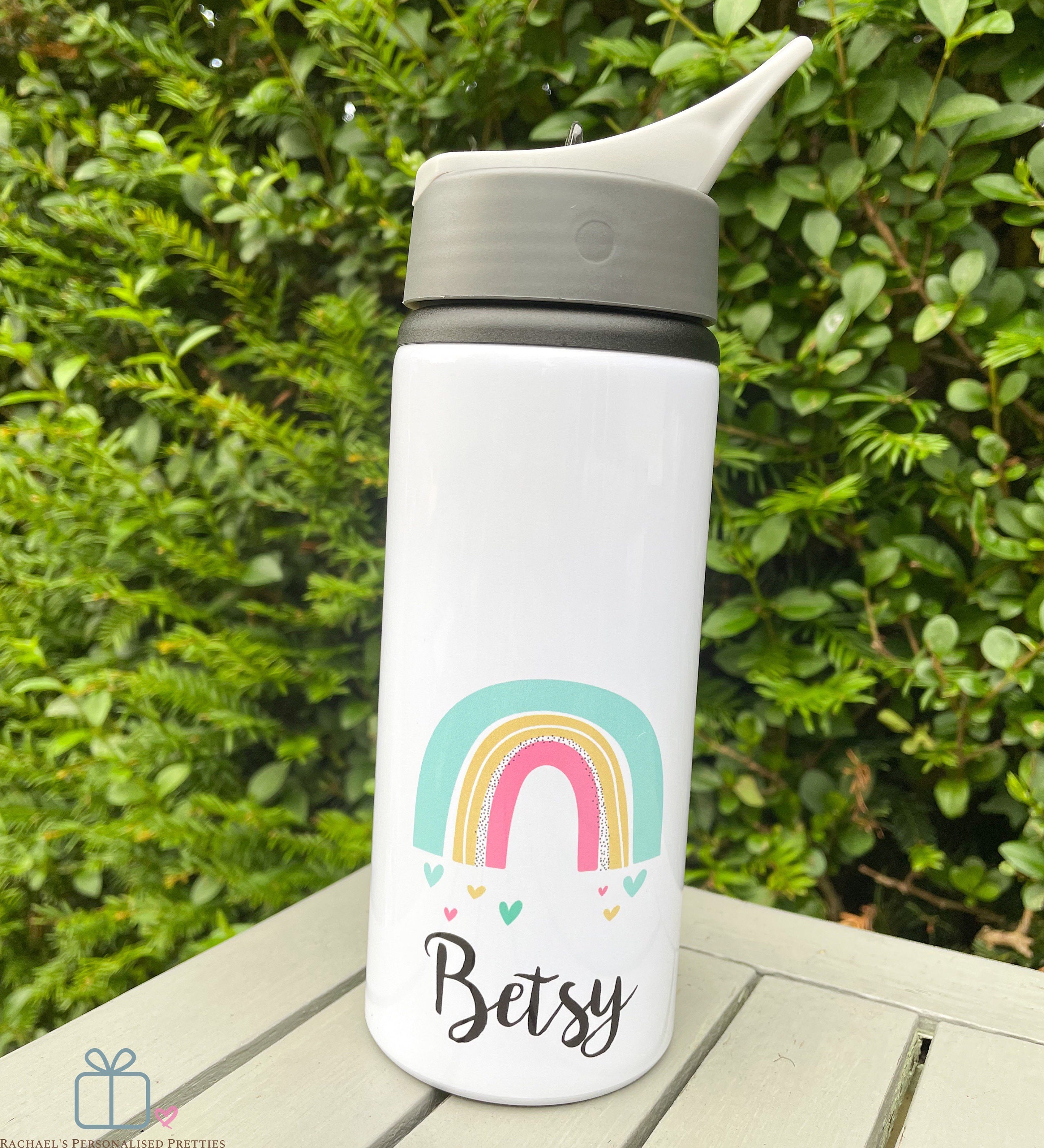 Personalised Metal Water Bottle Rainbow water bottle flip Etsy