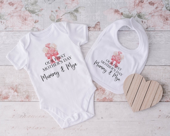 First Mothers Day Gift 2023, 1st Mothers Day, Baby Girl Mothers Day Outfit, Baby Bib, Baby grow, Vest, Personalised Mothers Day Gift