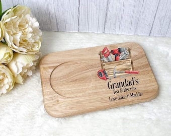 Personalised Custom Tea and Biscuit Tray, ToolBox Snack Board, Birthday Gift for Grandads, Gifts For Him, Gifts for Dads, Novelty Gift, DIY