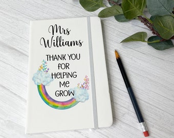 Teachers Gift Note Book, Personalised Teachers Note Book, Personalise Note Book, End Of Term Gift, Teacher Gift