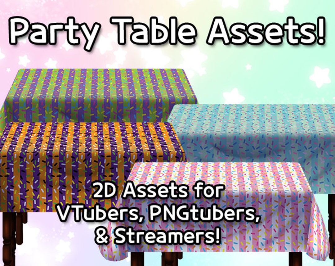Party Tables, 2D Assets for Streamer, Vtuber, Pngtuber Sprinkles