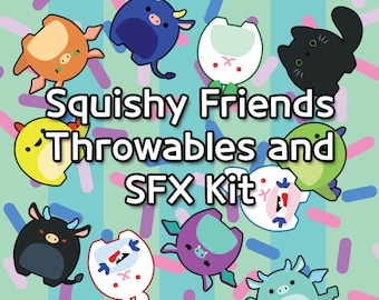 Kit de juguetes arrojadizos y efectos de sonido Squishy Friends para el sistema de lanzamiento integrado de Twitch (T.I.T.S.)
