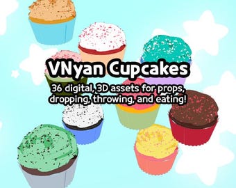 Cupcakes de VNyan, para lanzar, de apoyo, comestibles, de Hnilmik / streamer, asset, vtuber