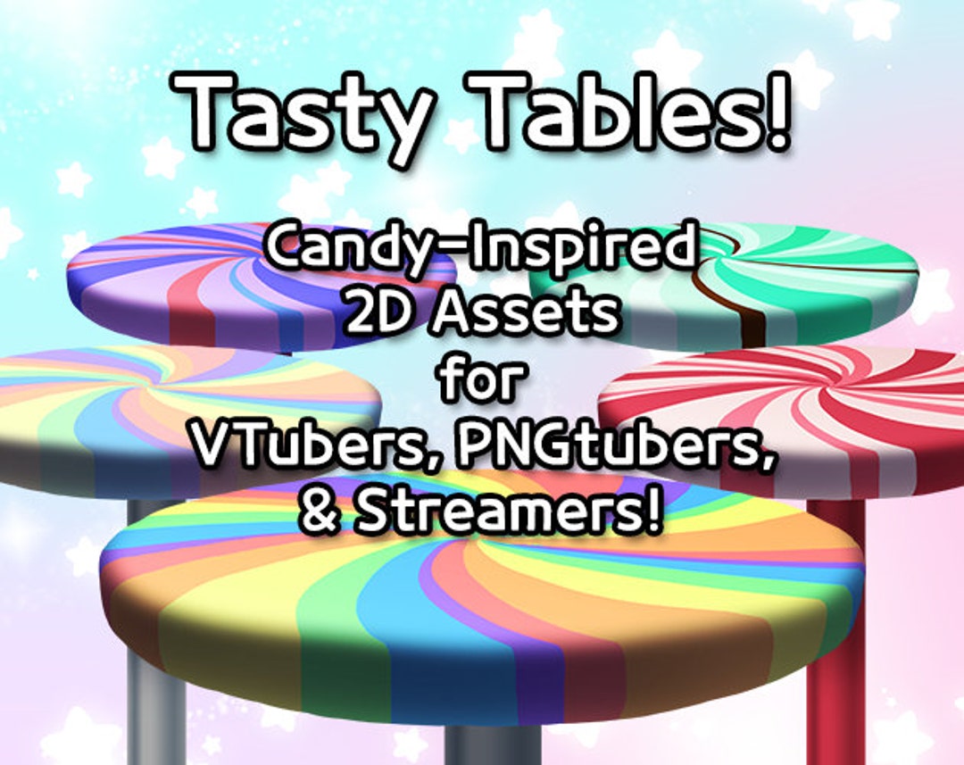 Tasty Tables, 2D Asset for Streamer, Vtuber, Pngtuber Candy Inspired Etsy