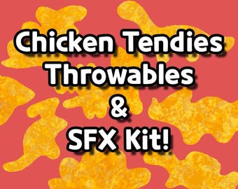 Kit de efectos especiales y objetos arrojadizos Chicken Tendies para el sistema de lanzamiento integrado Twitch (T.I.T.S.)