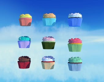 Accesorios para cupcakes en 3D para Warudo