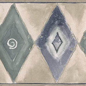 Multicolor Abstrakte Tapeten Bordüre Rhombus Geometrisches Design 7 Zoll von 15 Fuß OA72860FM