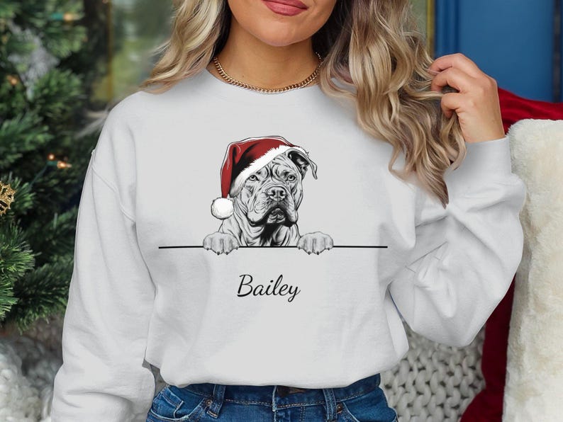 Personalized American Bully Dog Name Xmas Sweatshirt Christmas Sweater
