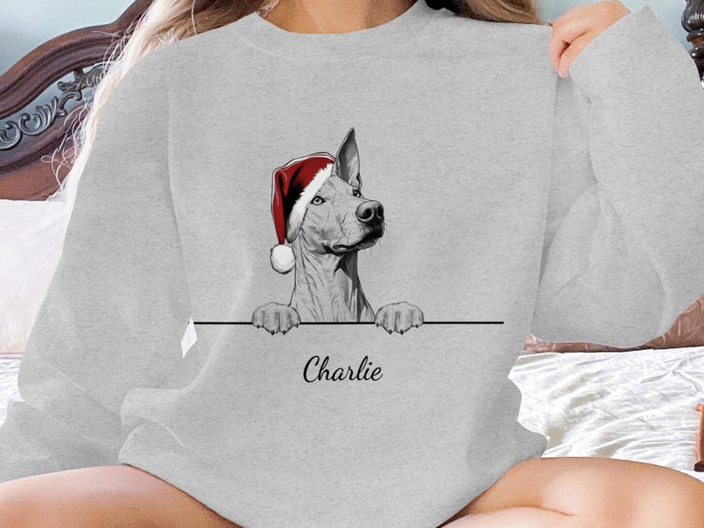 Personalized Pharaoh Hound Dog Name Xmas Sweatshirt Christmas Sweater