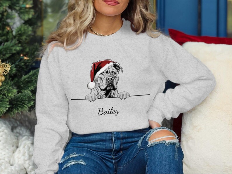 Personalized American Bully Dog Name Xmas Sweatshirt Christmas Sweater
