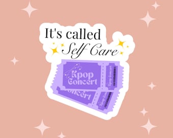 Kpop Self Care Sticker available in paper matte vinyl laminated vinyl and holographic Die Cut with Easy peel