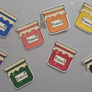 Jimin&#39;s Jams Stickers / BTS / Kpop / Paper, Matte Vinyl and Laminated Vinyl / Die Cut with Easy Peel Off