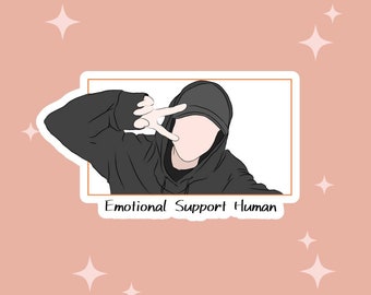 Mr Bang Chan: Emotional Support Human! Stray Kids Sticker Kpop Matte Vinyl and Laminated Vinyl Die Cut with Easy Peel Off