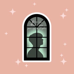 Pegatina con cita de canción de Devil By The Window, papel con cita TXT Kpop, vinilo mate y vinilo laminado troquelado con fácil despegar