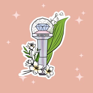 Adesivo Svt Light Stick Mês de Nascimento / kpop / Dezessete / Estrela holográfica, vinil fosco e laminado / resistente à água / cortado