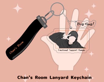 Mr. Bang Chan: Emotional Support Human! Stray Kids Lanyard Keychain Kpop Transparent Keychain and Clear Epoxy