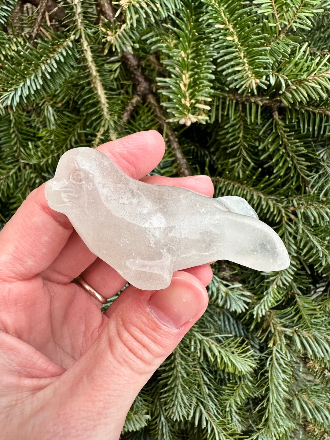Clear Quartz Seal Clear Quartz Carving Crystal Seal Etsy
