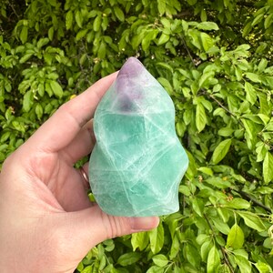 Fluorite Flame | Fluorite | Purple and Green Fluorite | Flame Carving | Matte Finish