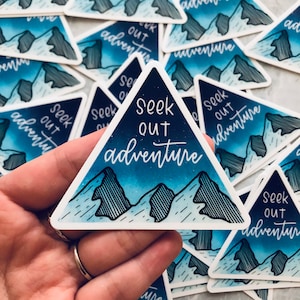 Hiking Sticker, Mountain Landscape Sticker, Mountain Range Decal, Hiking Lover Gift, Camping Stocking Stuffer, Travel Lover Stocking Stuffer
