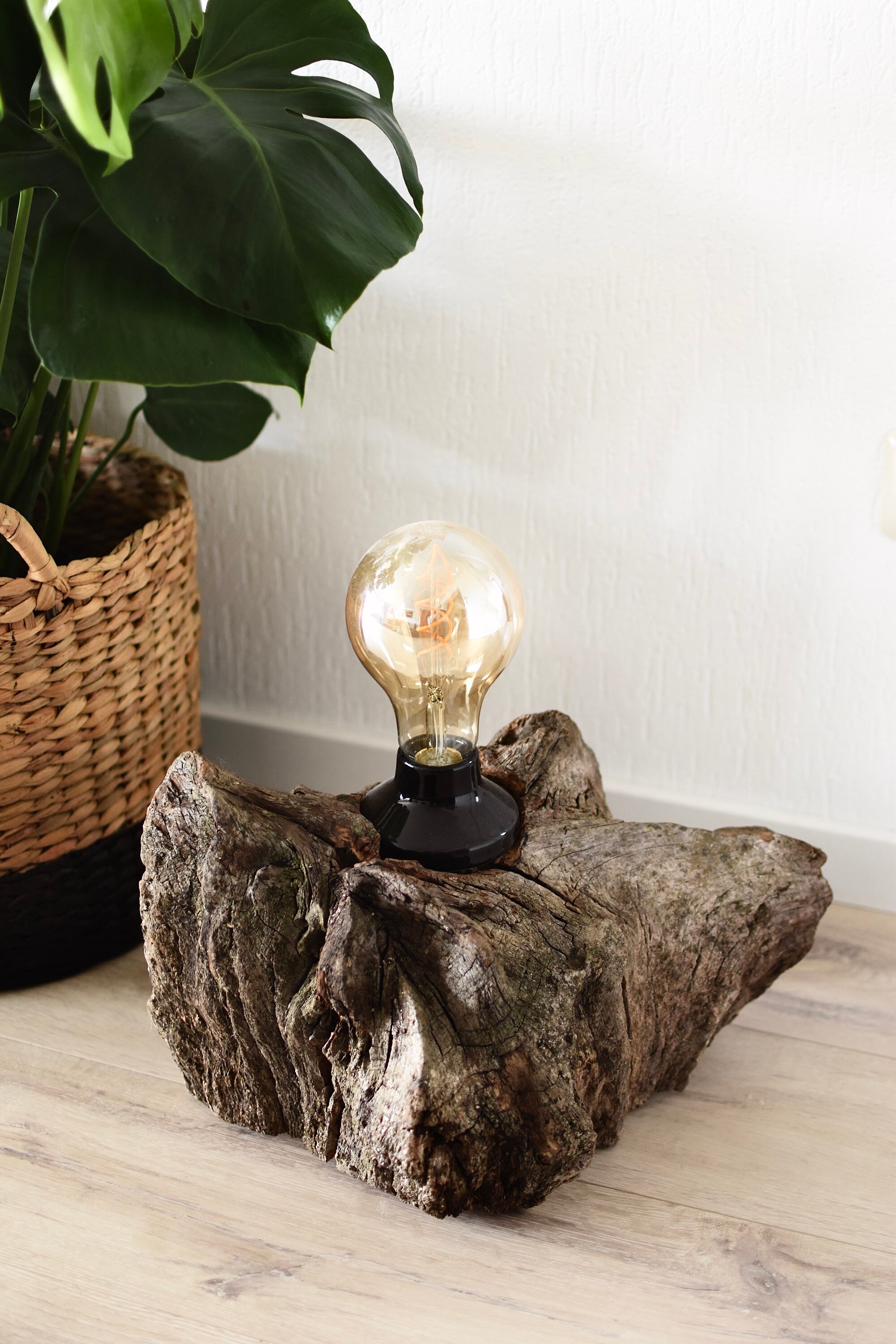 Wood /root lamp Etsy