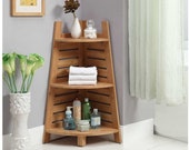 Corner shelf, Ladder Corner Shelf, Display Bookcase, 3-tiere plant stand, Sturdy Book Shelves for Living Room, Bed Room and Office