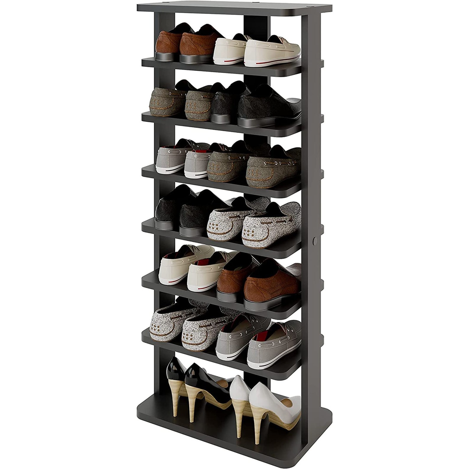 Tall Shoe Rack Wooden Shoe Rack 7 Tiers MultiFunctional Etsy