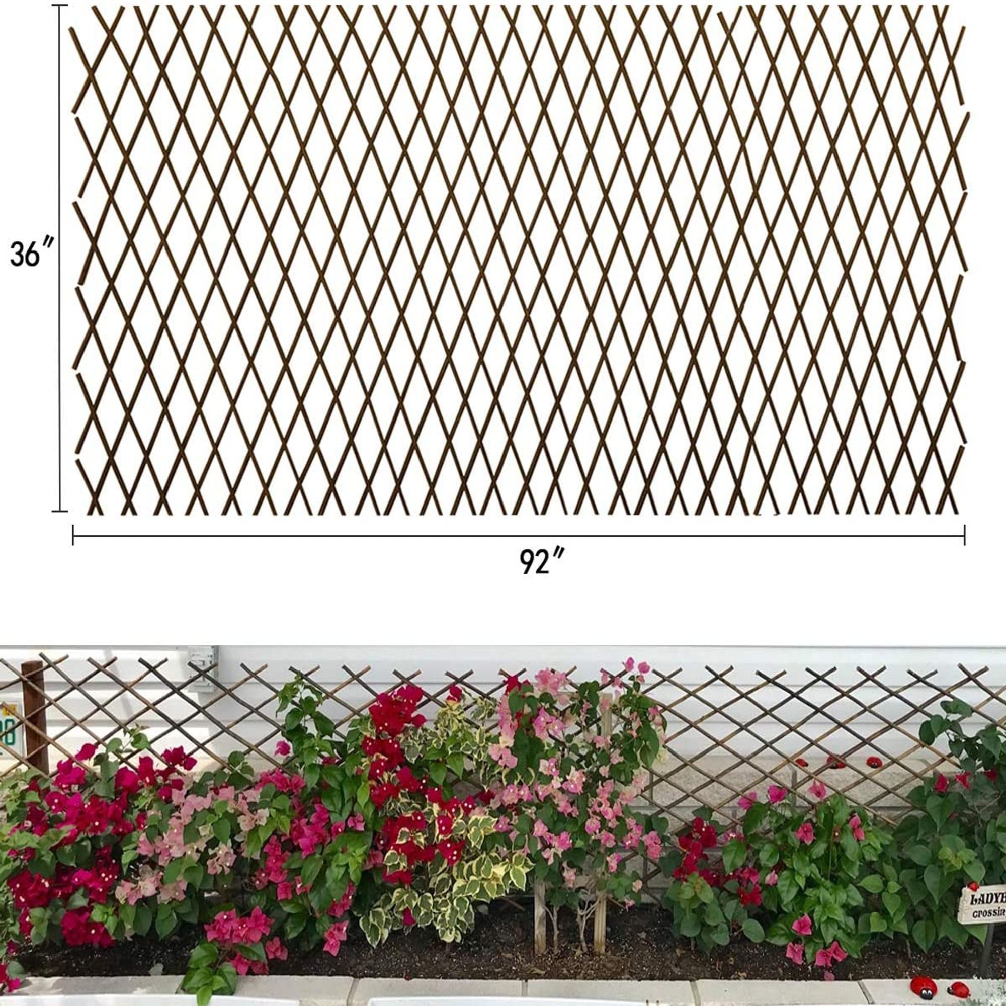 Plant Trellis Expandable Trellis Fence Panel Willow Lattice Etsy